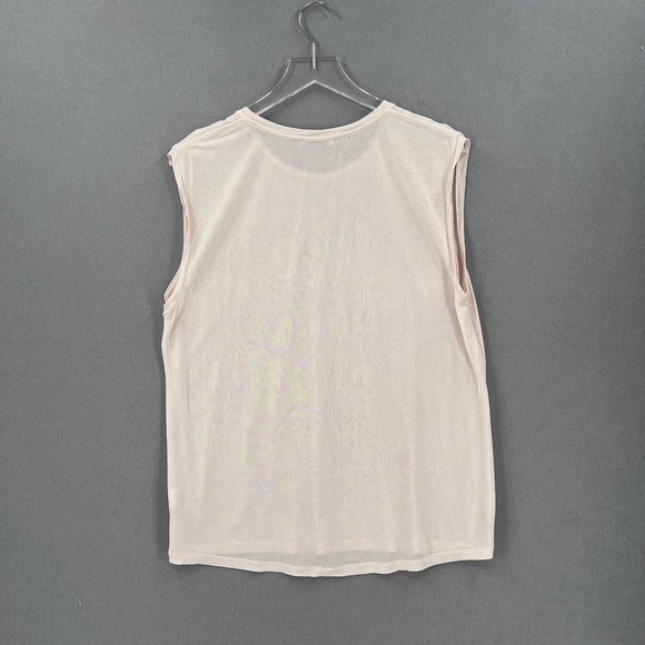 EQUIPEMENT Shirt Womens Small Light Pink Sheer Drapey Crew Neck Muscle tee Tank - Picture 2 of 15